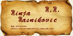 Minja Masniković vizit kartica